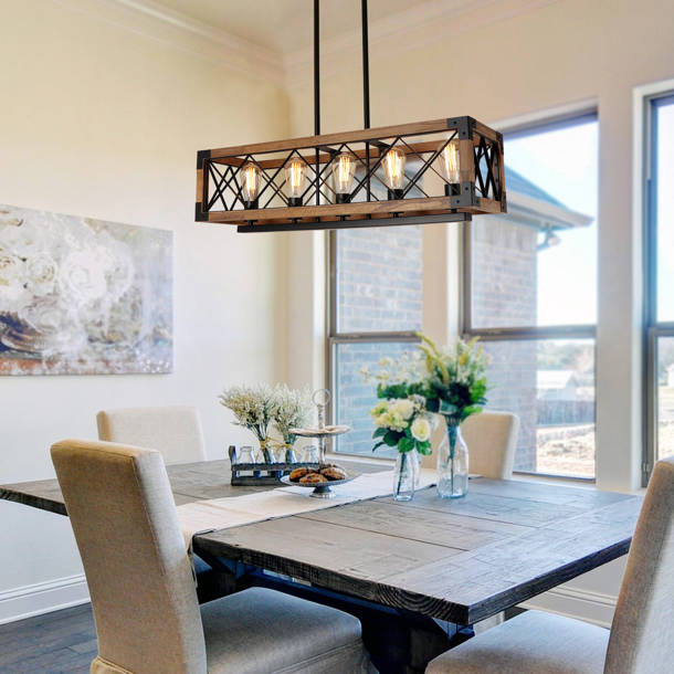 Gracie Oaks Colynn 5 Light Brown Kitchen Island Pendant & Reviews